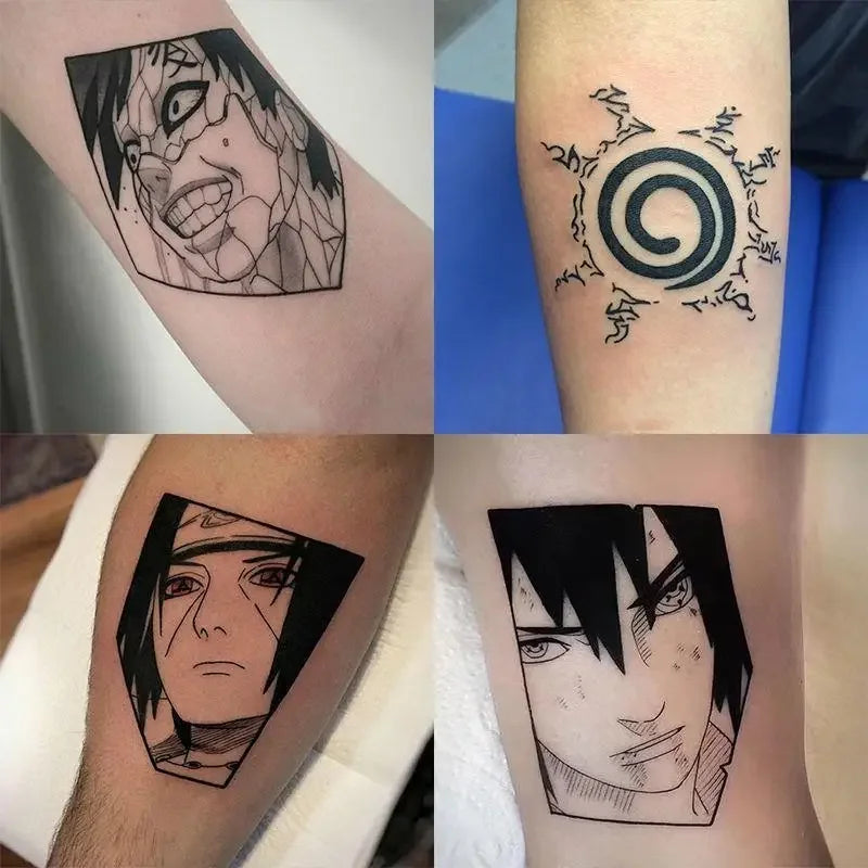 Naruto Waterproof Temporary Tattoo Stickers – 5, 10, or 20-Piece Sets