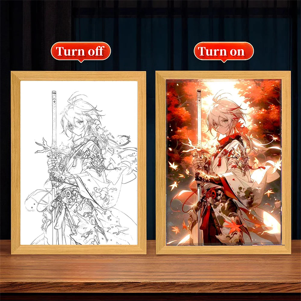 Genshin Impact LED Frame Light Art – Interactive and Captivating Wall Decor - Tokyowai
