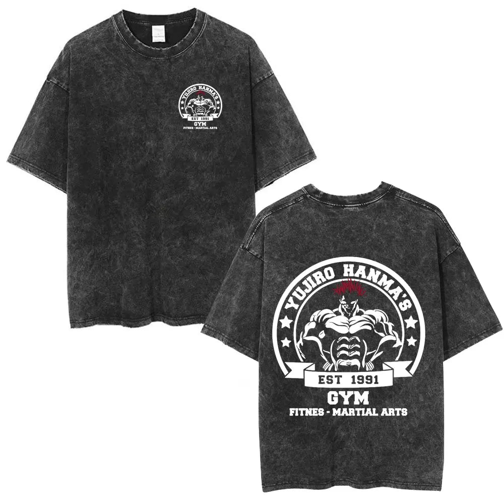 Vintage Washed T Shirt Baki The Grappler T-shirt