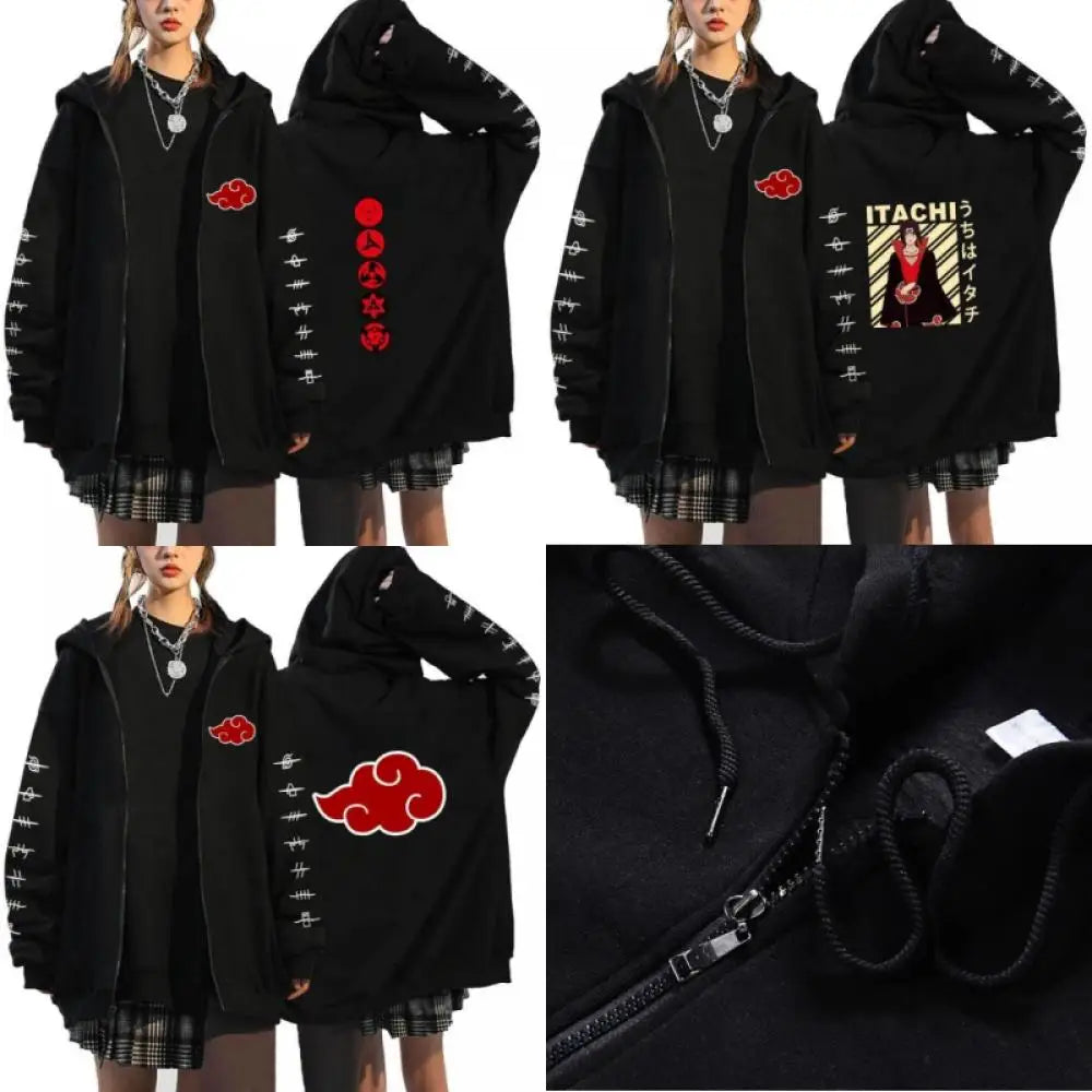 Itachi Uchiha Akatsuki Oversized Zip Hoodie