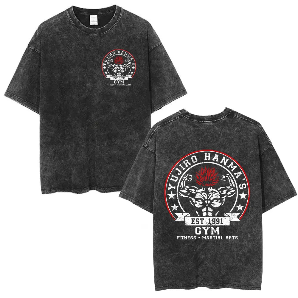 Vintage Washed T Shirt Baki The Grappler T-shirt
