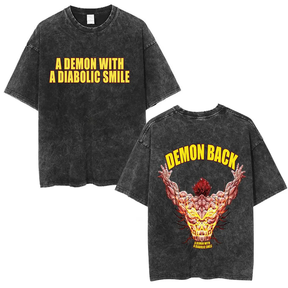 Vintage Washed T Shirt Baki The Grappler T-shirt