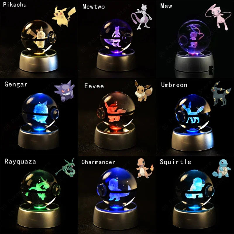 Pokémon 3D LED Crystal Ball Night Light