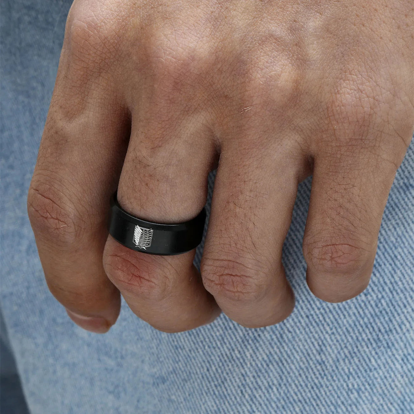 Attack on Titan Wings of Freedom Stainless Steel Ring – Sizes 6–13