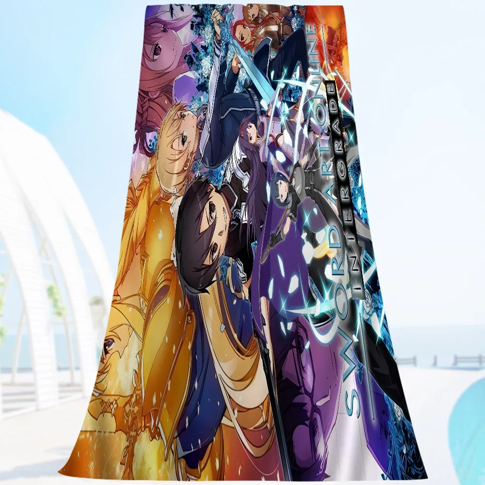 Sword Art Online Kirito Asuna Bath Towel Microfiber Soft Water Absorbing