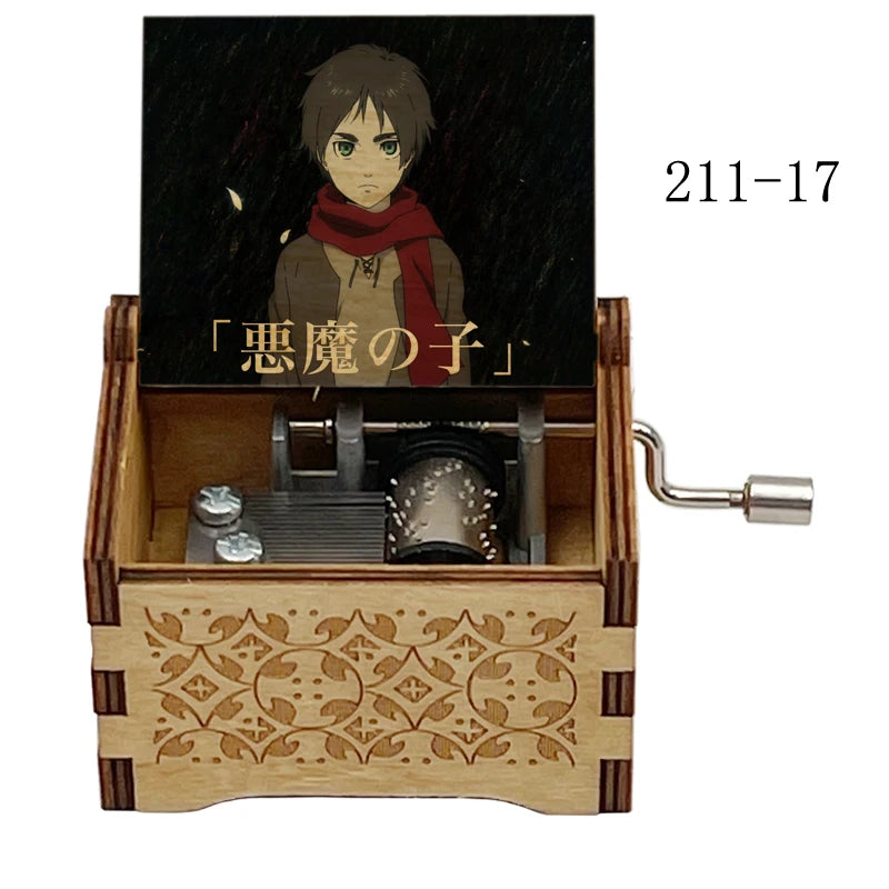 Attack on Titan "Akuma no Ko" Wooden Music Box – Hand-Cranked Collectible