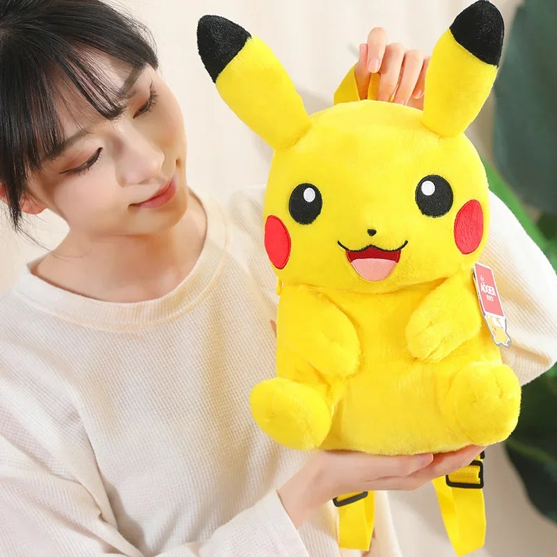 Pikachu Plush Backpack & Hooded Travel Pillow Set