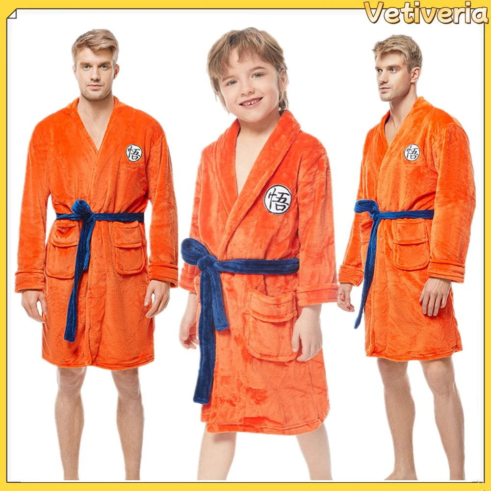 Dragon Ball Z Goku Kanji Symbol Plush Bathrobe – Kids and Adults