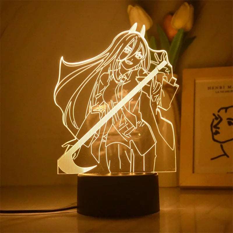 Chainsaw LED Night Lamp – Anime 3D Light Display - Tokyowai