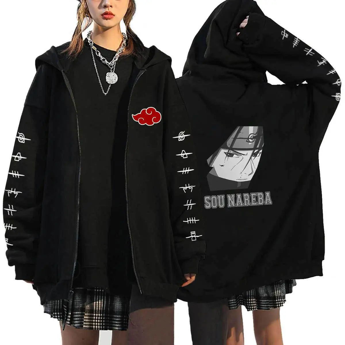 Itachi Uchiha Akatsuki Oversized Zip Hoodie