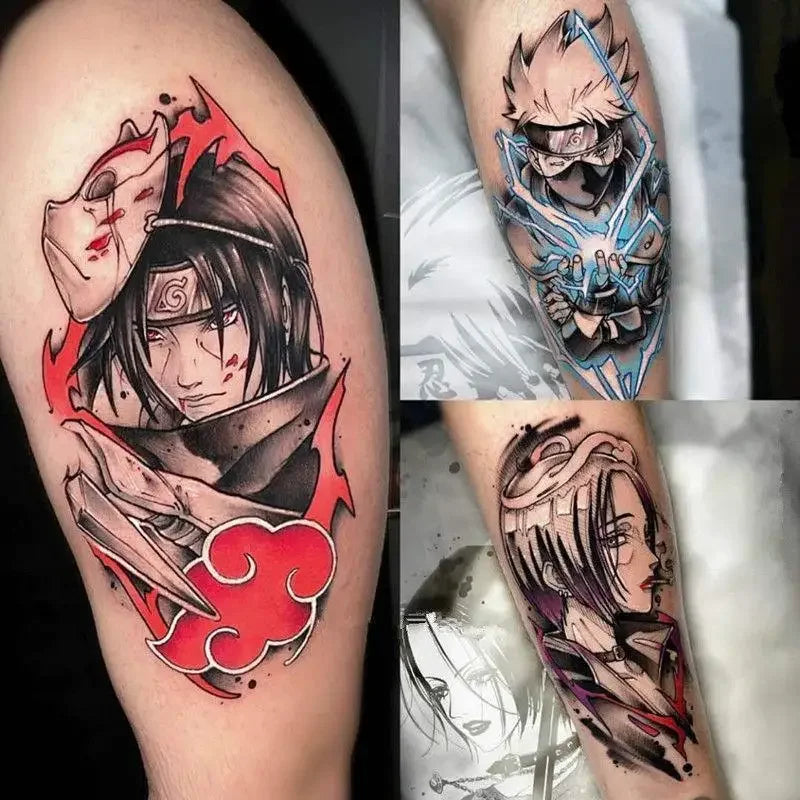 Naruto Waterproof Temporary Tattoo Stickers – 5, 10, or 20-Piece Sets