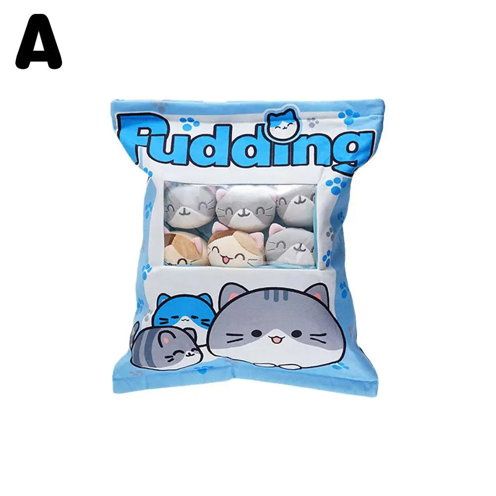 Pudding Plush Pillow Set with Cat Plushies - Tokyowai