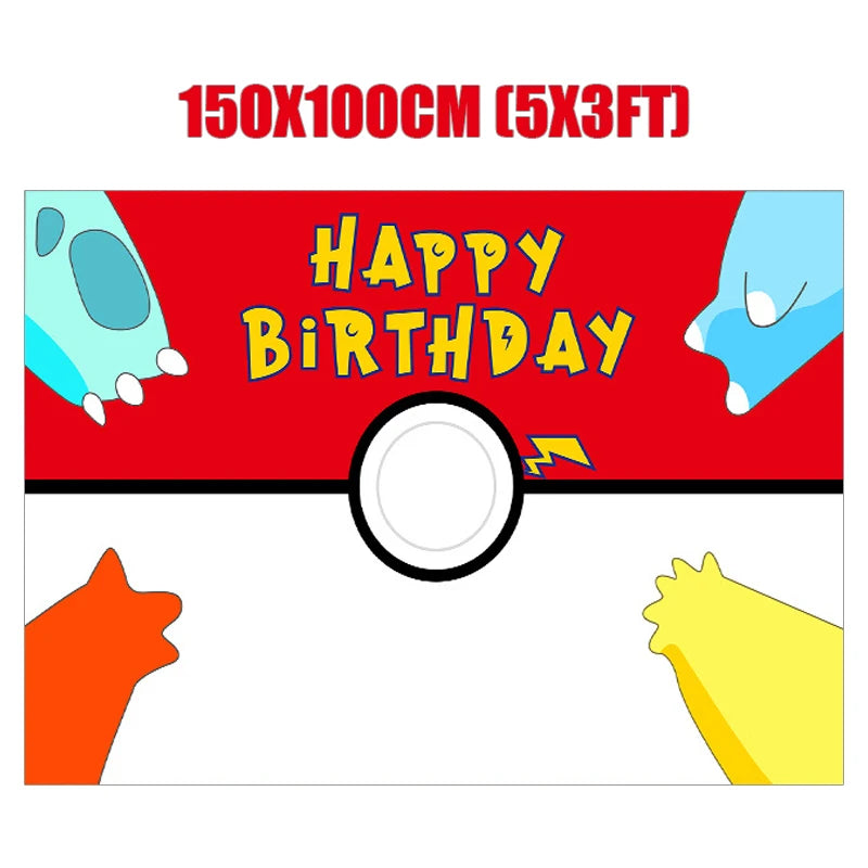 Pokémon Birthday Party Mega Set – 100+ Piece Complete Decoration & Tableware Bundle