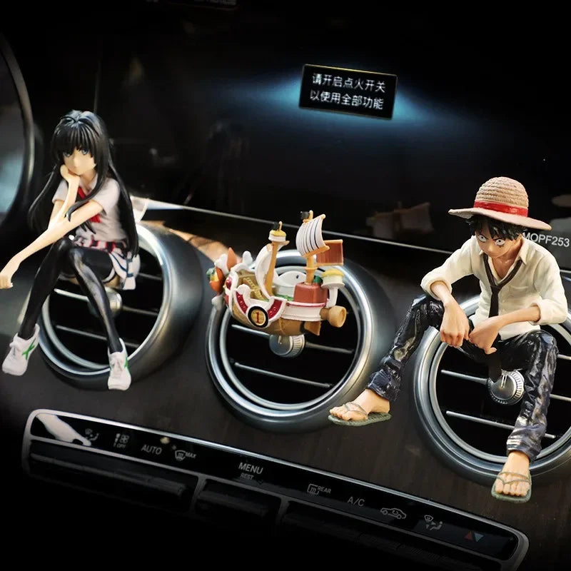 One Piece Car Vent Figures – Luffy & Ship Clip-On Decorations