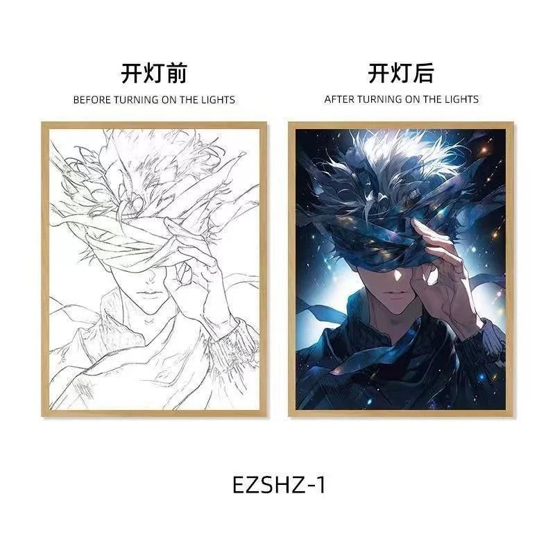 Jujutsu Kaisen LED Light Art Frame - Transforming Glow-in-the-Dark Art Piece - Tokyowai