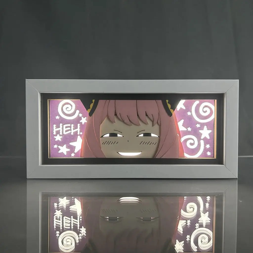 Anime SPY X FAMILY Light Box Kawaii Anya Paper Carving 3D