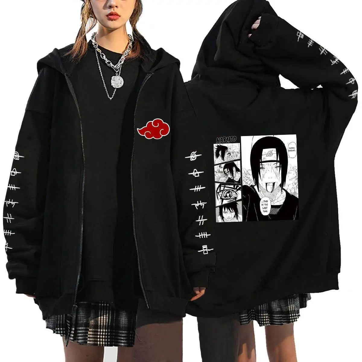 Itachi Uchiha Akatsuki Oversized Zip Hoodie