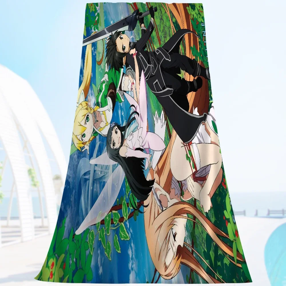 Sword Art Online Kirito Asuna Bath Towel Microfiber Soft Water Absorbing