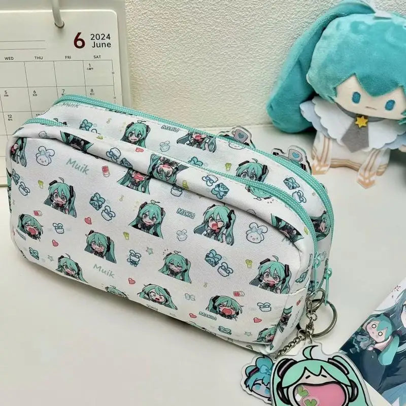 Hatsune Miku Multi-Pocket Anime Themed Pencil Case - Tokyowai