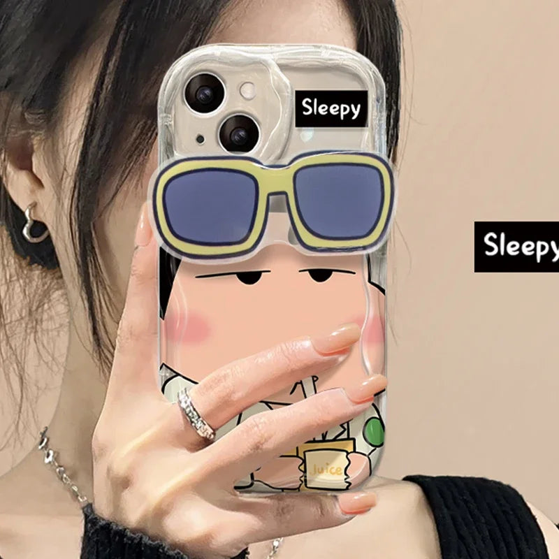 Crayon Shin Chan Glasses Support Case for iPhone - Tokyowai