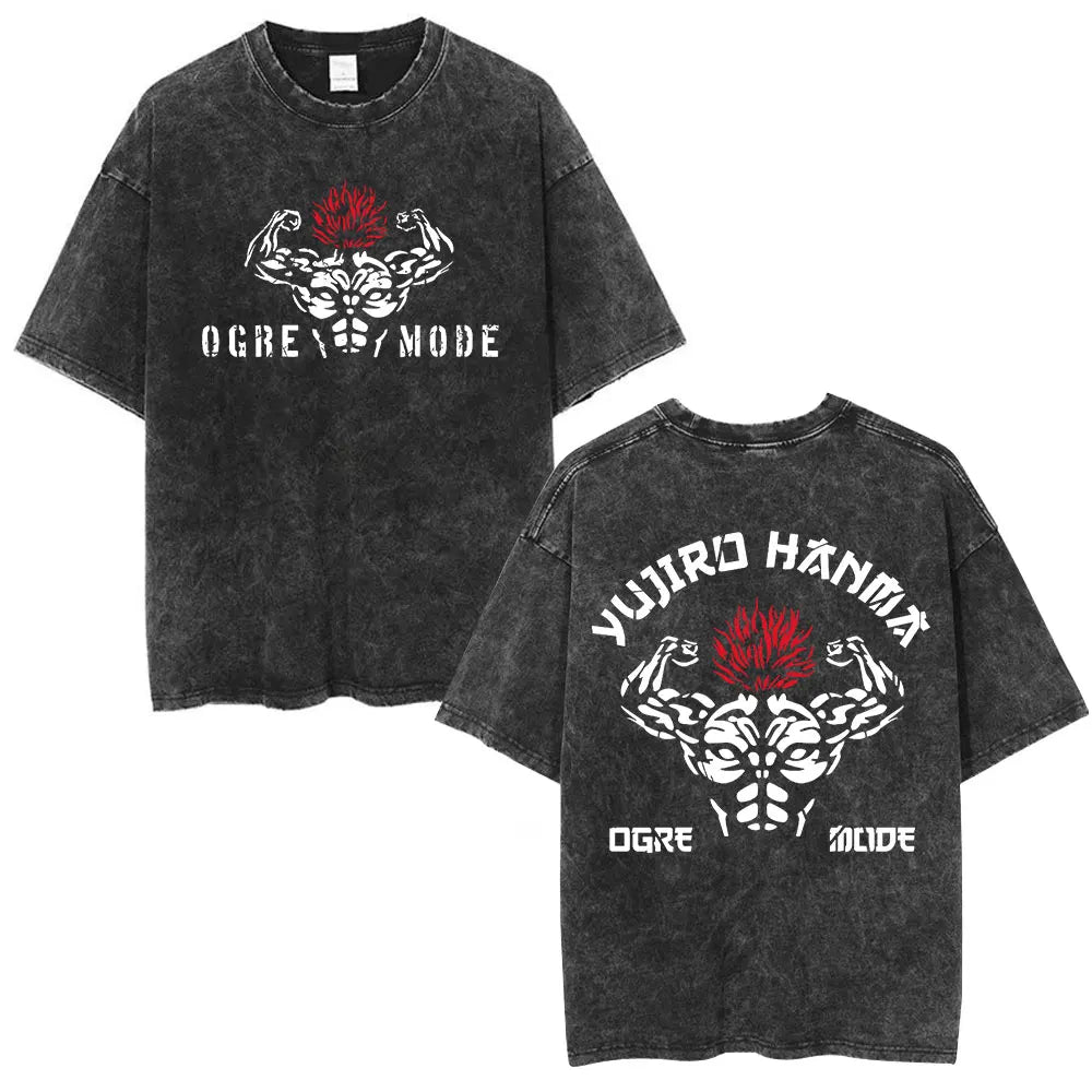 Vintage Washed T Shirt Baki The Grappler T-shirt
