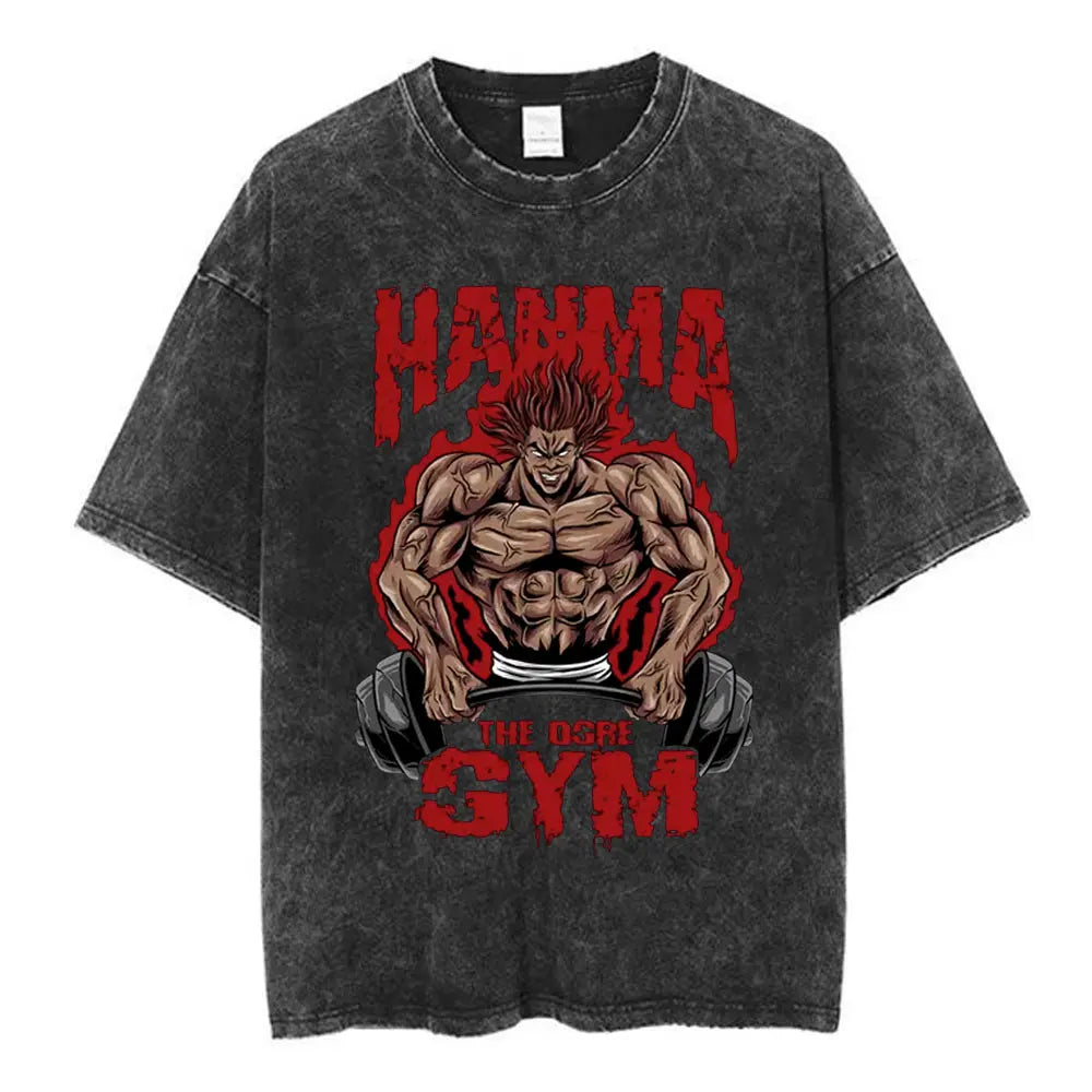 Vintage Washed T Shirt Baki The Grappler T-shirt