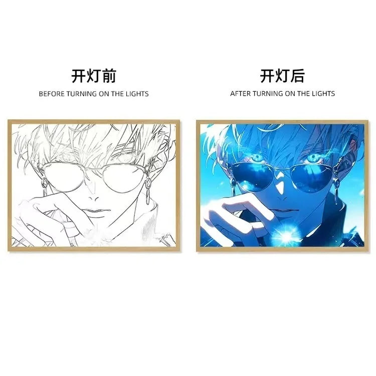 Jujutsu Kaisen LED Light Art Frame - Transforming Glow-in-the-Dark Art Piece - Tokyowai