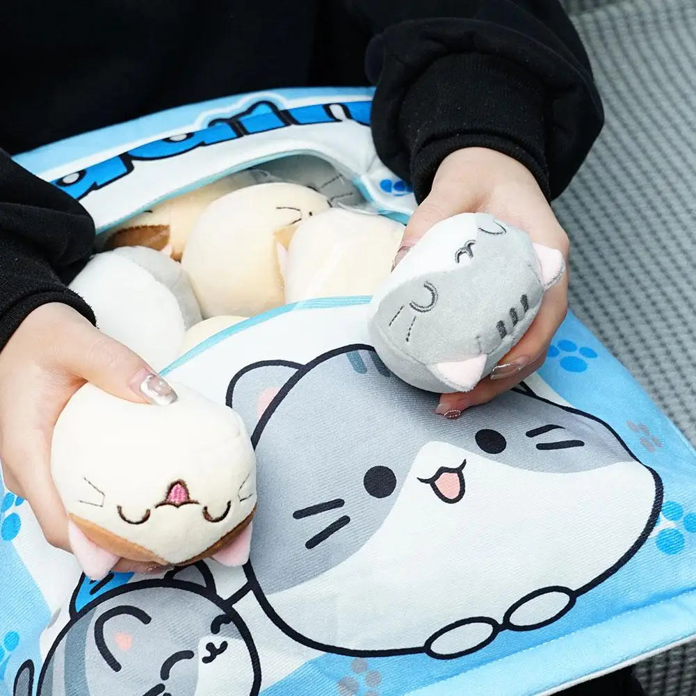 Pudding Plush Pillow Set with Cat Plushies - Tokyowai