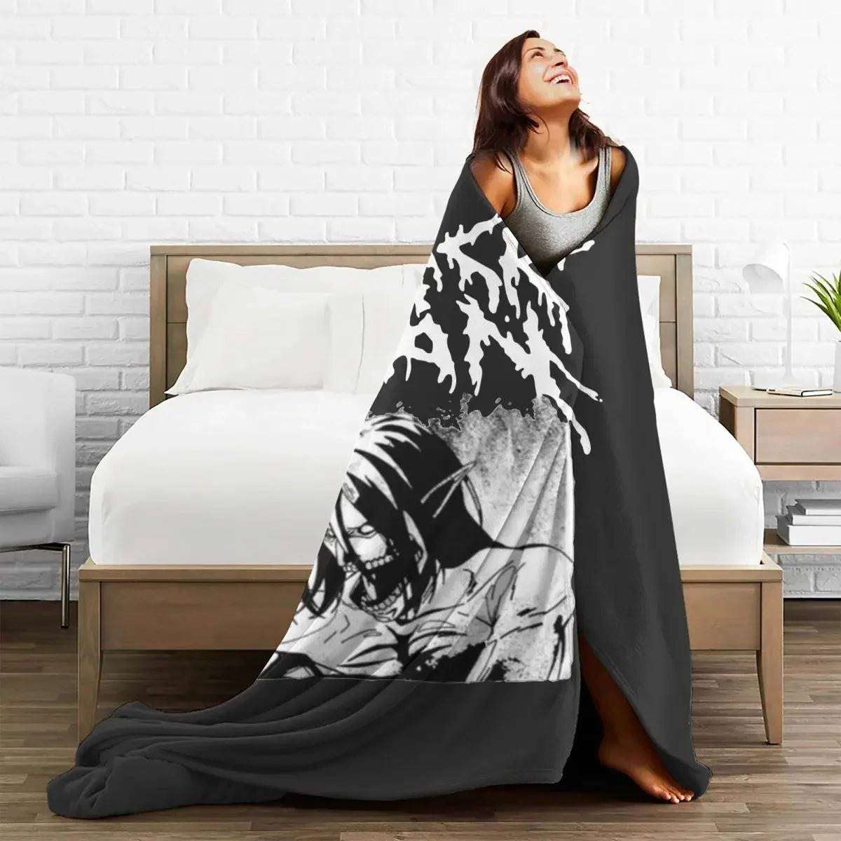 Attack On Titan Fleece Throw Blankets - Tokyowai
