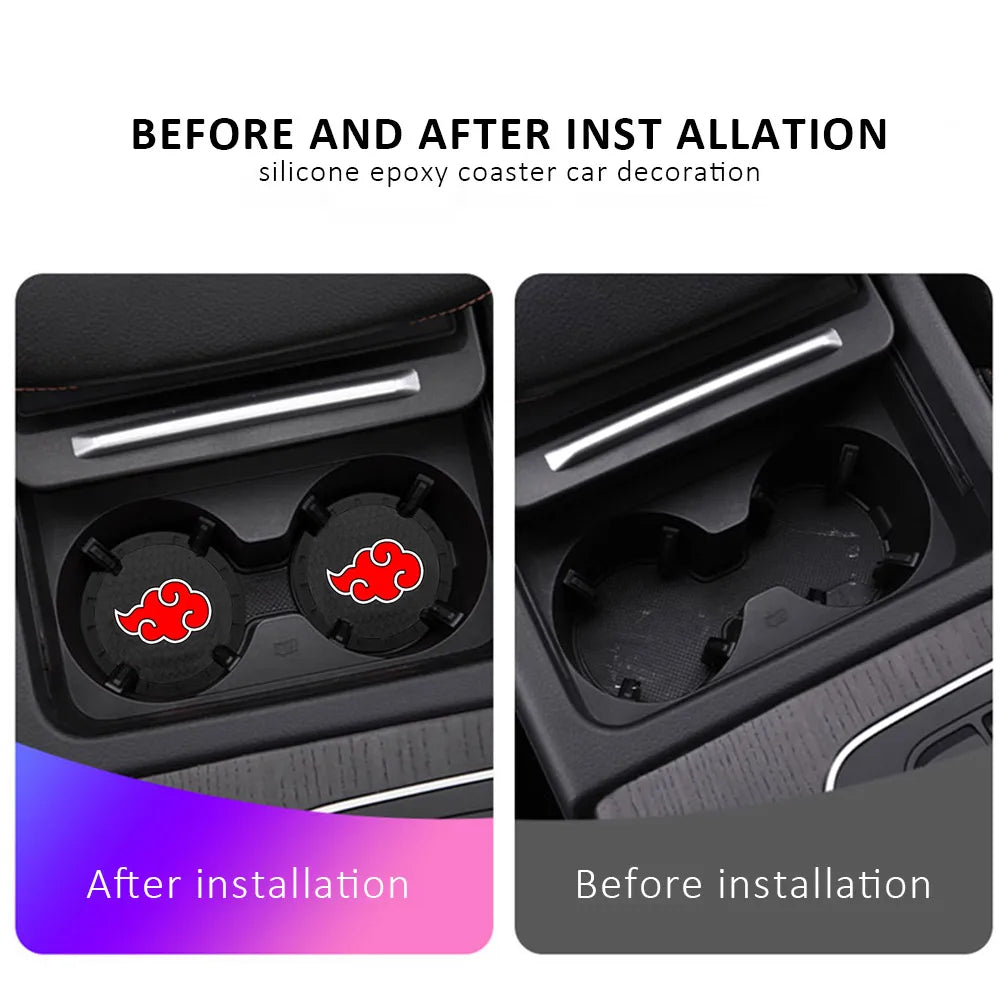Naruto-Inspired Car Cup Holder Inserts – Akatsuki Red Cloud Design