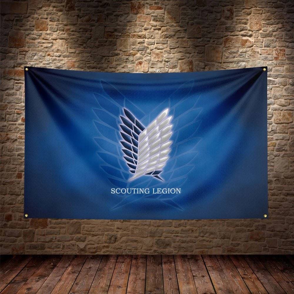 Attack on titan Flag Polyester Banner For Decor - Tokyowai