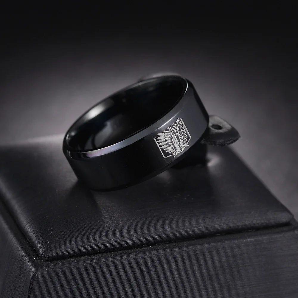 Attack on Titan Wings of Freedom Stainless Steel Ring – Sizes 6–13