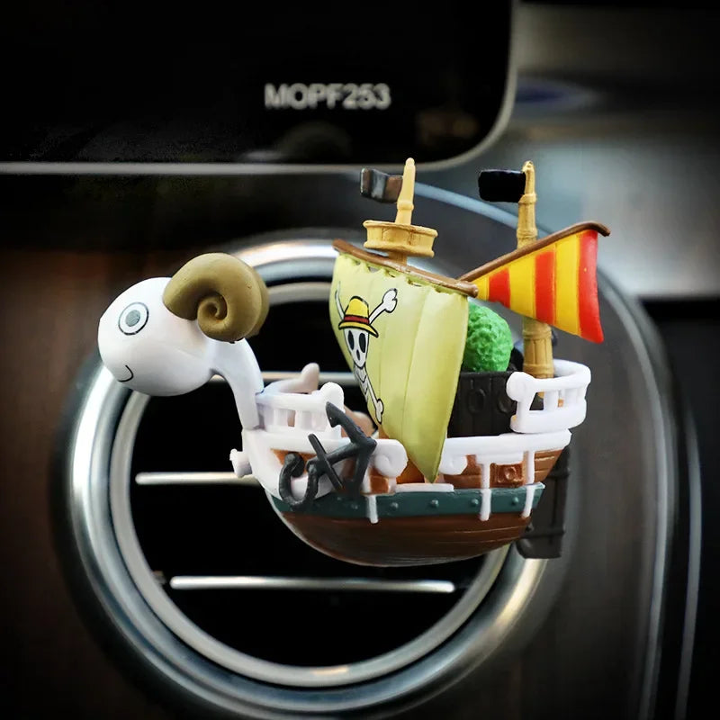 One Piece Car Vent Figures – Luffy & Ship Clip-On Decorations