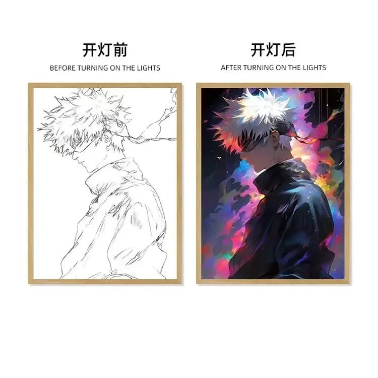 Jujutsu Kaisen LED Light Art Frame - Transforming Glow-in-the-Dark Art Piece - Tokyowai