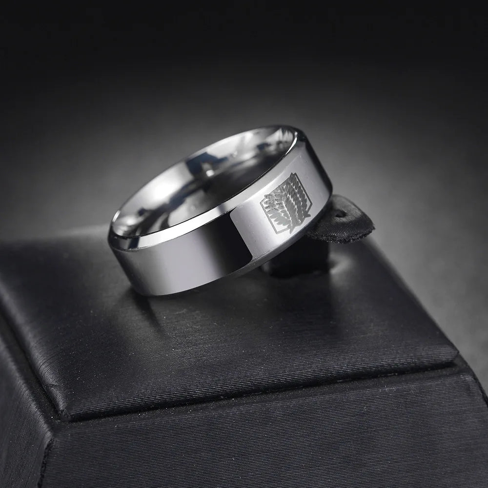 Attack on Titan Wings of Freedom Stainless Steel Ring – Sizes 6–13