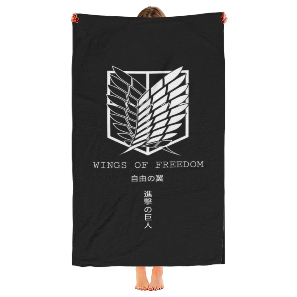 Attack on Titan Microfiber Beach Towel – Quick Dry and Sandproof