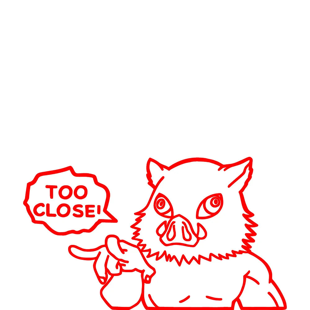 Inosuke Hashibira Peeking Car Window Sticker – Demon Slayer Edition