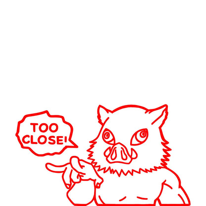 Inosuke Hashibira Peeking Car Window Sticker – Demon Slayer Edition