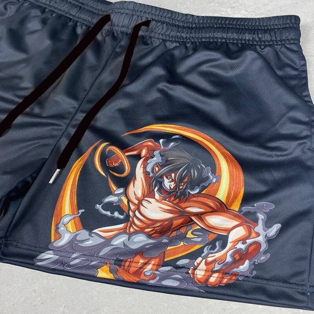 Attack On Titan Gym Shorts For Men Fitness - Tokyowai