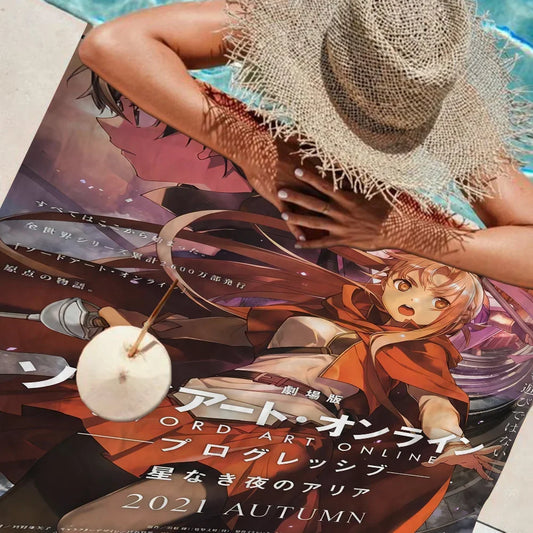 Sword Art Online Kirito Asuna Bath Towel Microfiber Soft Water Absorbing