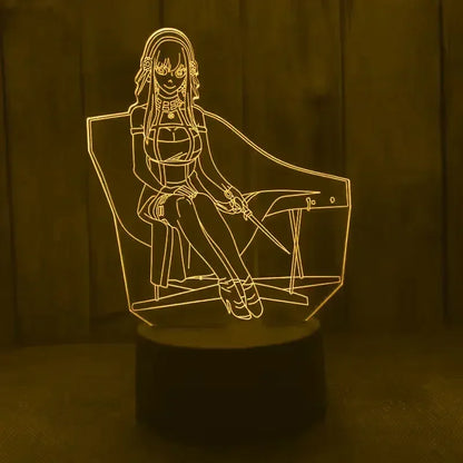 Spy x Family 3D LED Night Light – Loid, Yor & Anya Designs (Warm White)