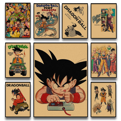 Dragon Ball Retro Poster Set – Unframed Wall Art Prints