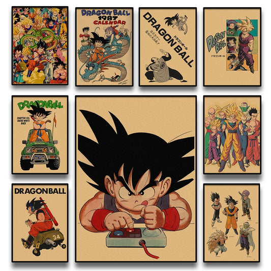 Dragon Ball Retro Poster Set – Unframed Wall Art Prints
