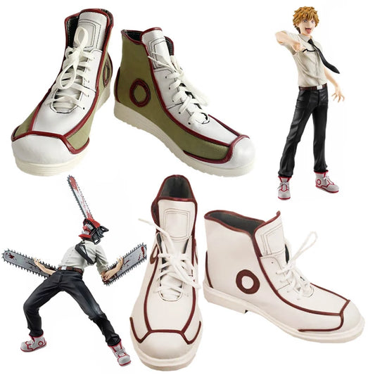 Chainsaw Man Denji Cosplay Shoes – Red-Trimmed High-Top Boots (Unisex)