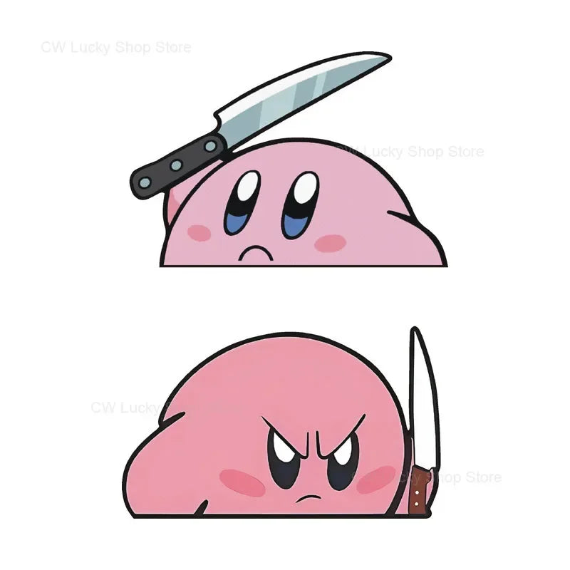 KirbyKnife Peeker Car Sticker