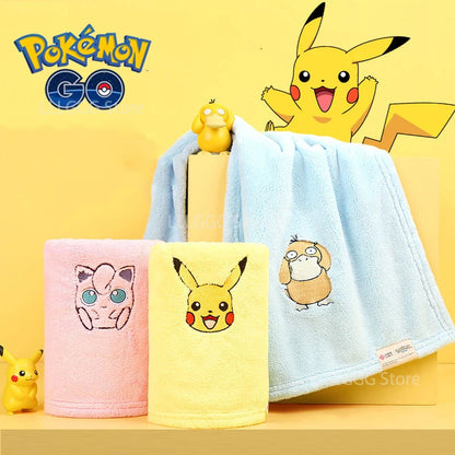 Pokémon GO Coral Fleece Face Towels – Pikachu, Psyduck & Jigglypuff (3 Variants)