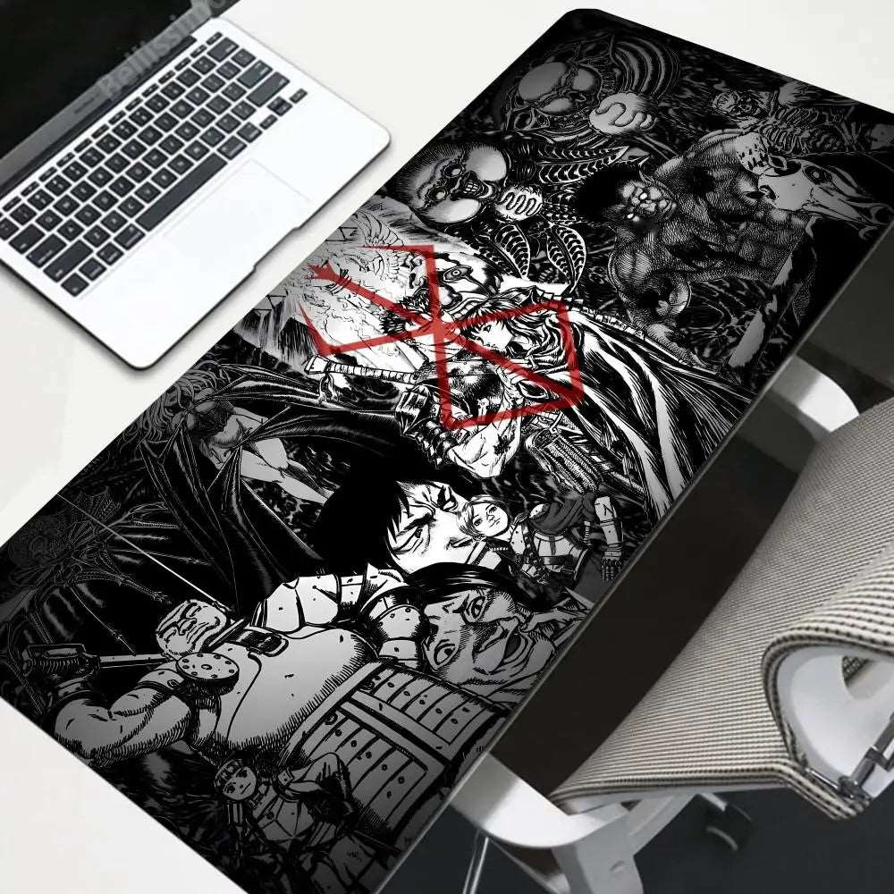 Berserk Guts vs. Griffith Desk Mat – Epic Black and White Battle Design - Tokyowai