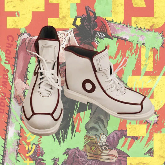 Chainsaw Man Denji Cosplay Shoes – Red-Trimmed High-Top Boots (Unisex)