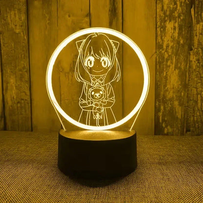 Spy x Family 3D LED Night Light – Loid, Yor & Anya Designs (Warm White)