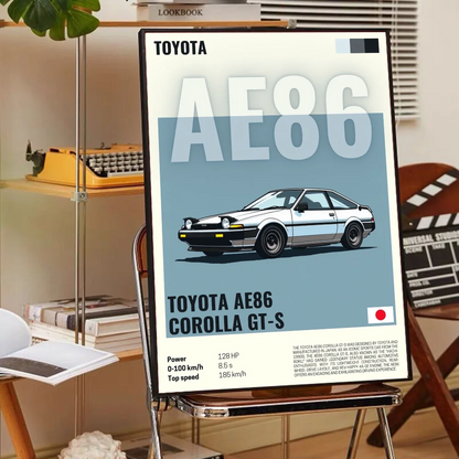 Initial D AE86 Wall Art Poster Set